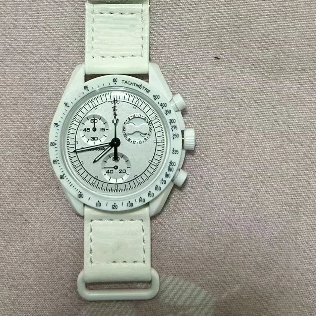New Men's Moon Multi Functional Chronograph Mercury 6-Hand Chronograph Quartz Watch