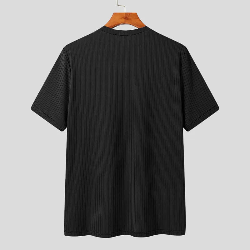 T Shirt Leisure Long Sleeve O Neck Drapped