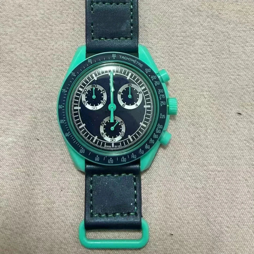 New Men's Moon Multi Functional Chronograph Mercury 6-Hand Chronograph Quartz Watch