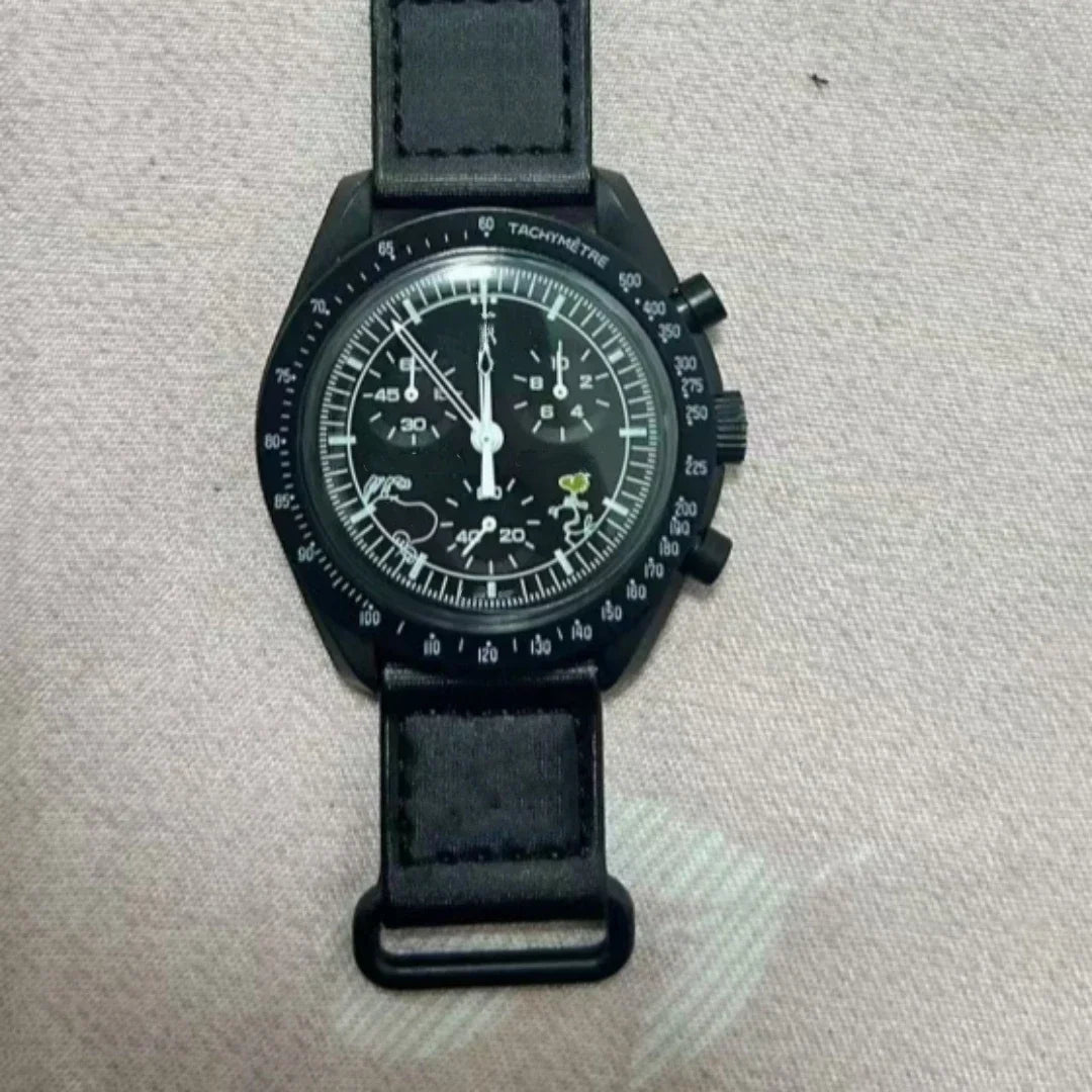 New Men's Moon Multi Functional Chronograph Mercury 6-Hand Chronograph Quartz Watch