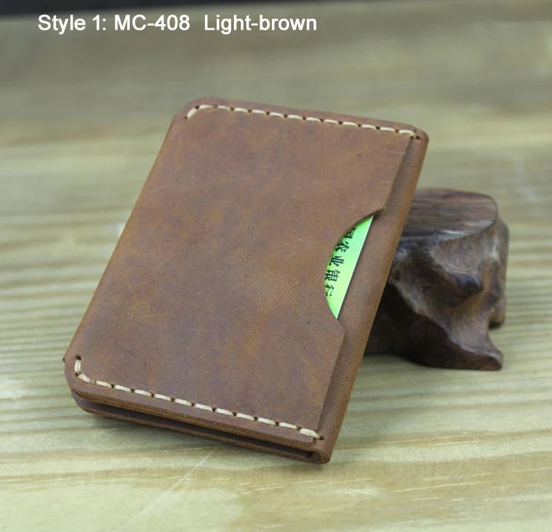 Card Holder Luxury Handmade Genuine Leather Card Wallet Men Credit Card holder Women ID Sleeve Name Card Holder Cowhide Business Card Case