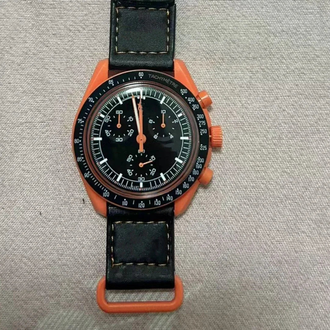 New Men's Moon Multi Functional Chronograph Mercury 6-Hand Chronograph Quartz Watch