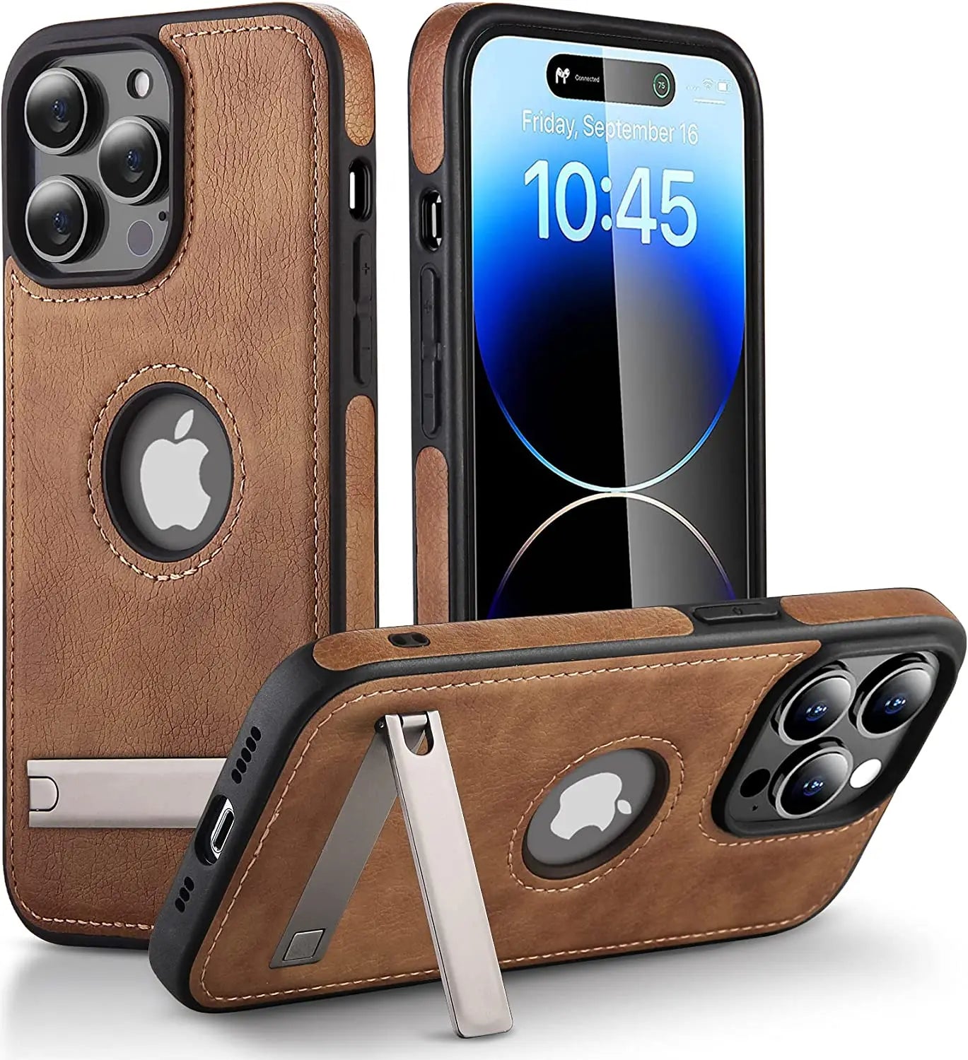 Leather Kickstand Phone Cases for iPhone