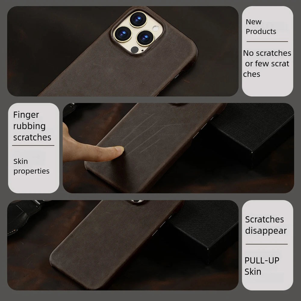 iPhone Case Retro Leather with Magsafe