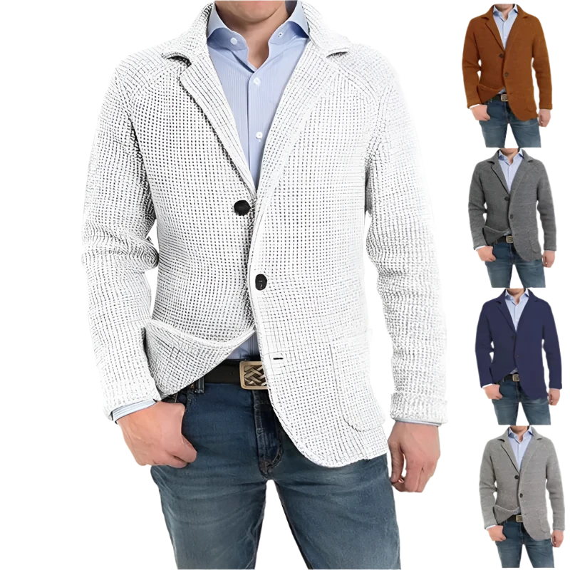 Mens Casual Knitted Cardigan Sweater Fashion Long Sleeve Pocket Cardigan Knitted Sweater Mens Jackets