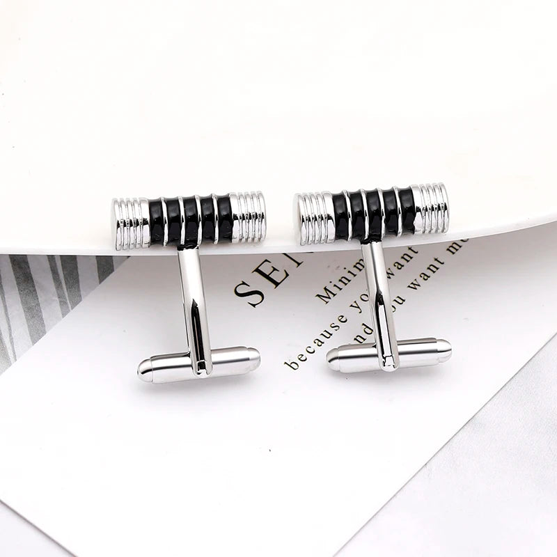 Brass Thread Cylinder Cufflinks