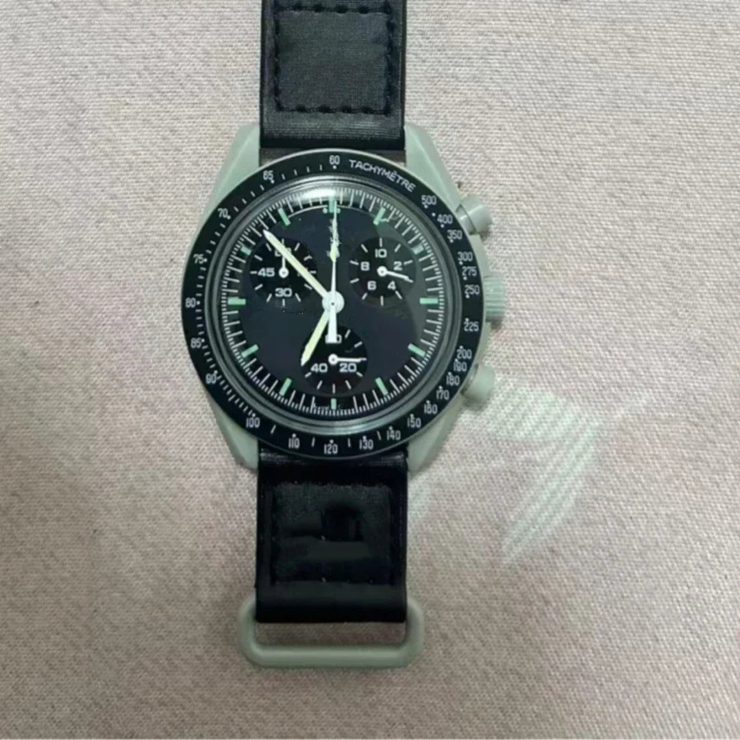 New Men's Moon Multi Functional Chronograph Mercury 6-Hand Chronograph Quartz Watch