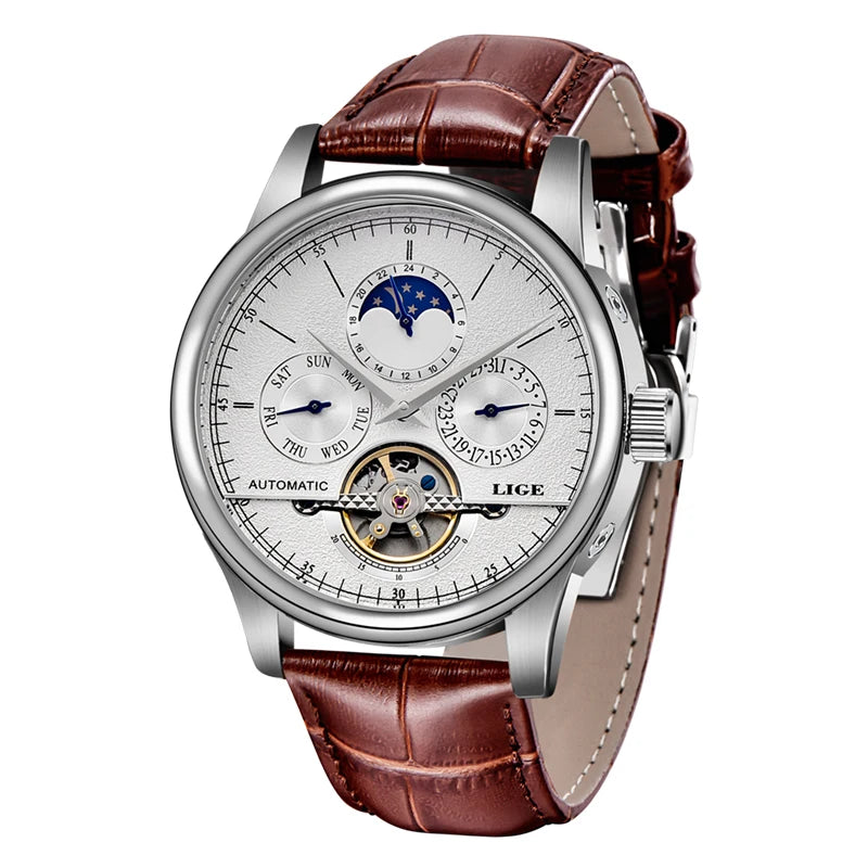 Automatic Watch Tourbillon Genuine Leather