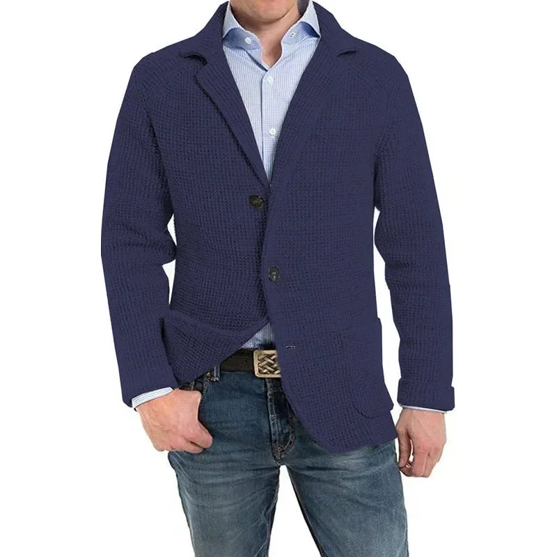 Mens Casual Knitted Cardigan Sweater Fashion Long Sleeve Pocket Cardigan Knitted Sweater Mens Jackets