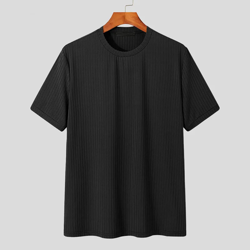 T Shirt Leisure Long Sleeve O Neck Drapped