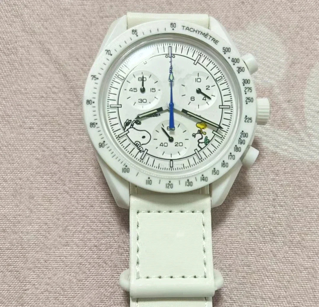 New Men's Moon Multi Functional Chronograph Mercury 6-Hand Chronograph Quartz Watch