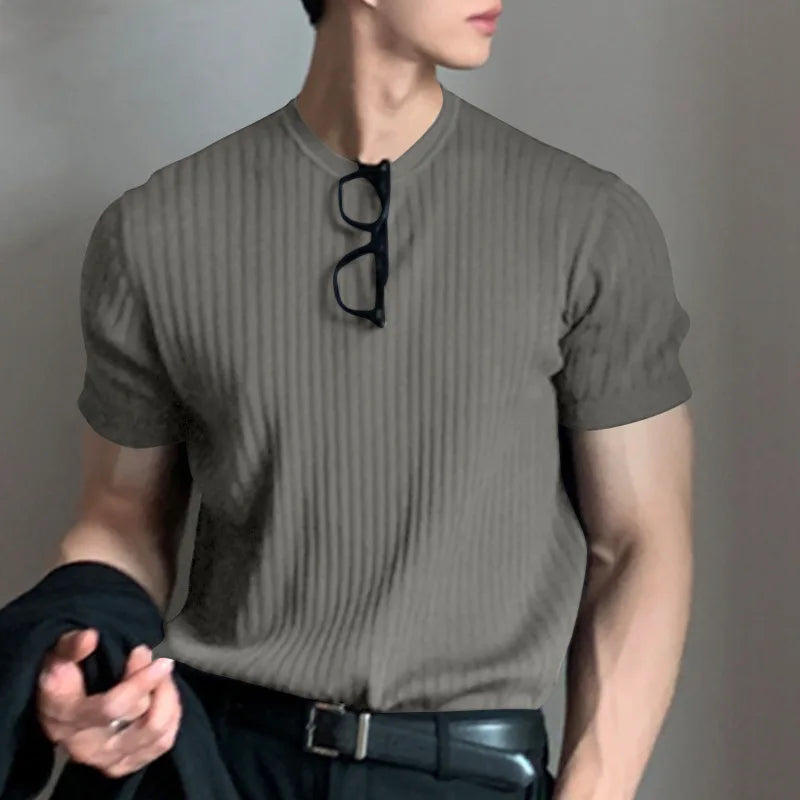 T Shirt Leisure Long Sleeve O Neck Drapped