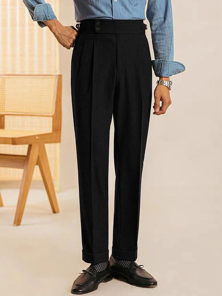 Slim Straight Trousers Mens Naples Style Swiss Developed