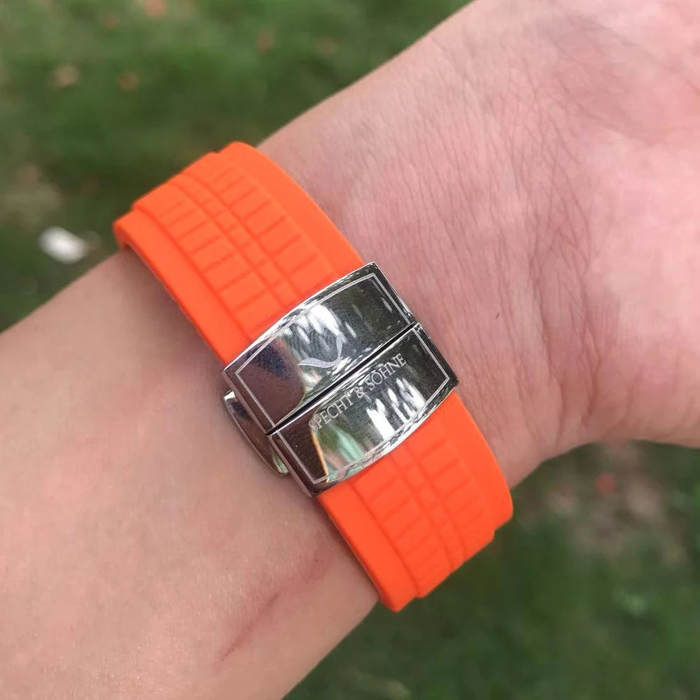 Chronograph Sports Watches For Men Orange Top Brand Luxury Rubber Wrist Watch Fashion Chronograph Wristwatch Relogio Masculino