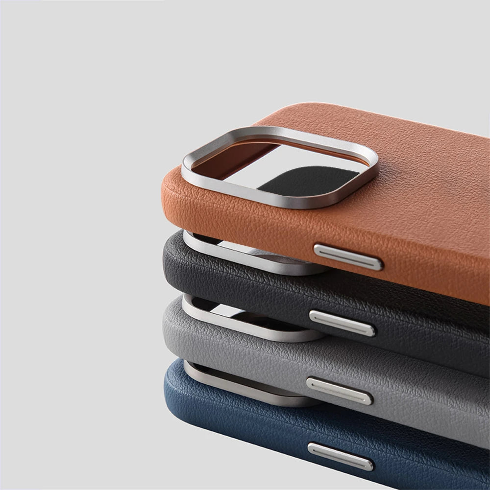 Luxury Business PU Leather Magnetic Case For iPhones