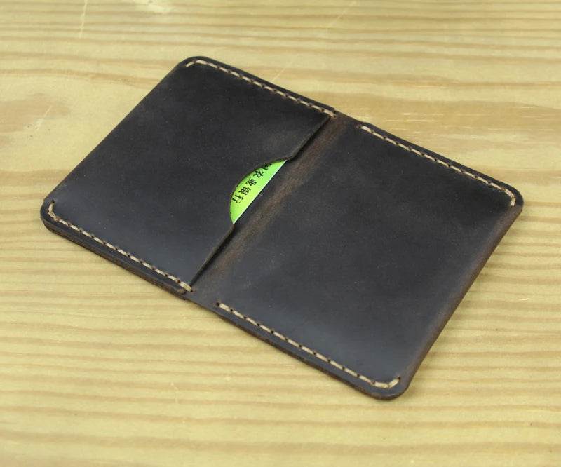 Card Holder Luxury Handmade Genuine Leather Card Wallet Men Credit Card holder Women ID Sleeve Name Card Holder Cowhide Business Card Case