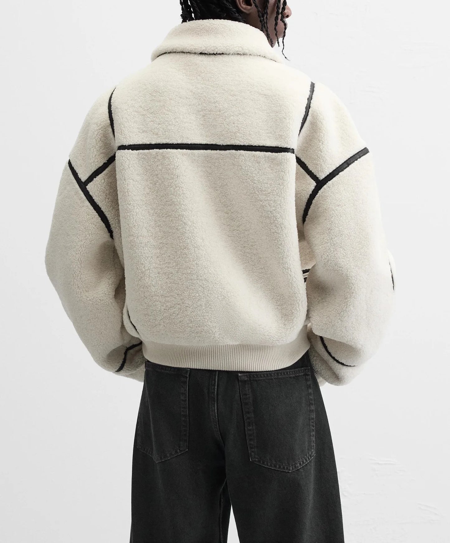 Winter lapel fleece lamb wool jacket men Style Inspired