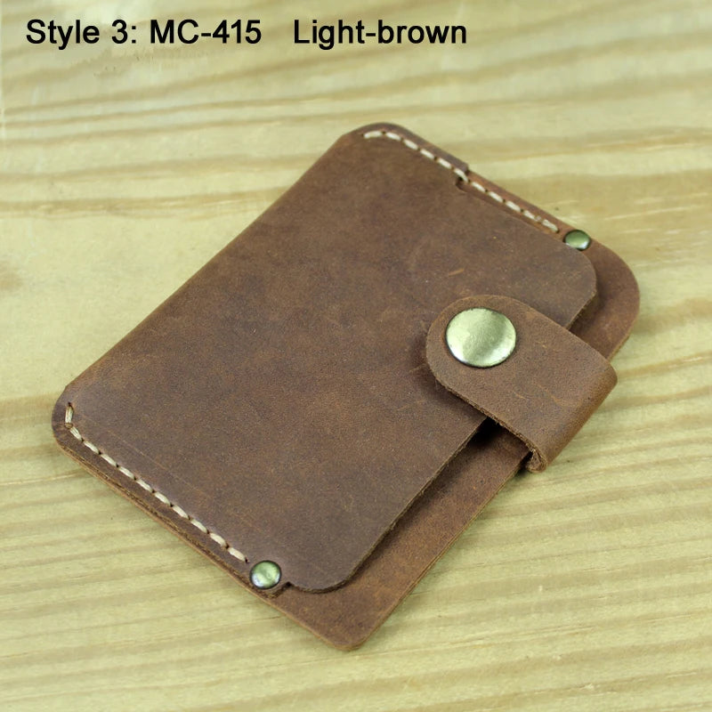 Card Holder Luxury Handmade Genuine Leather Card Wallet Men Credit Card holder Women ID Sleeve Name Card Holder Cowhide Business Card Case