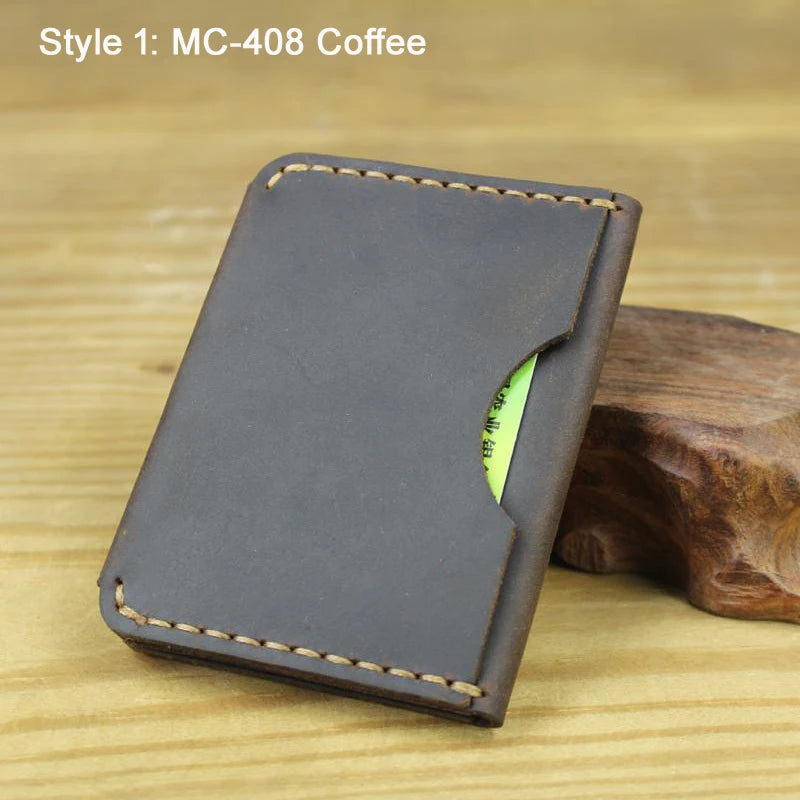 Card Holder Luxury Handmade Genuine Leather Card Wallet Men Credit Card holder Women ID Sleeve Name Card Holder Cowhide Business Card Case