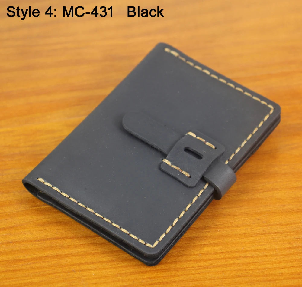 Card Holder Luxury Handmade Genuine Leather Card Wallet Men Credit Card holder Women ID Sleeve Name Card Holder Cowhide Business Card Case