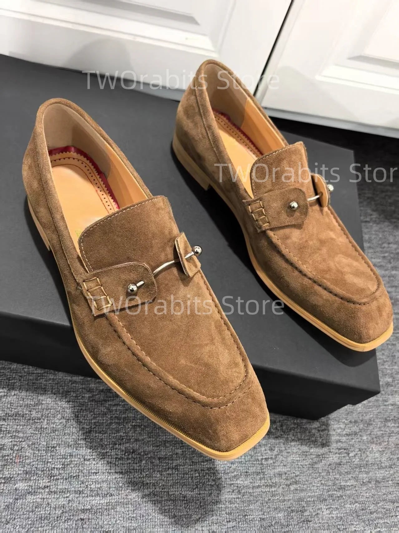 Buckle Loafer Suede Oxford Shoes