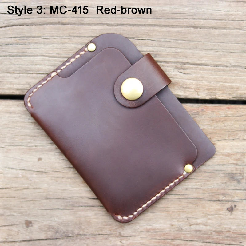 Card Holder Luxury Handmade Genuine Leather Card Wallet Men Credit Card holder Women ID Sleeve Name Card Holder Cowhide Business Card Case
