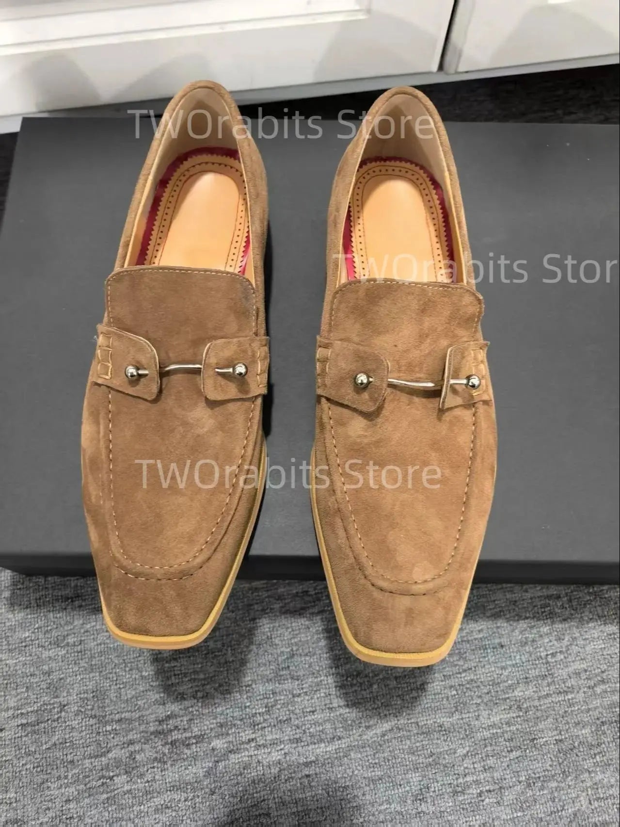 Buckle Loafer Suede Oxford Shoes