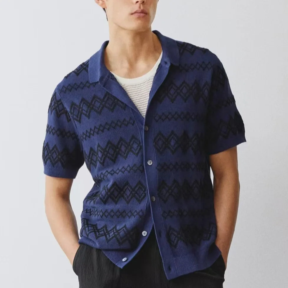 Summer New Striped Knitted Shirt