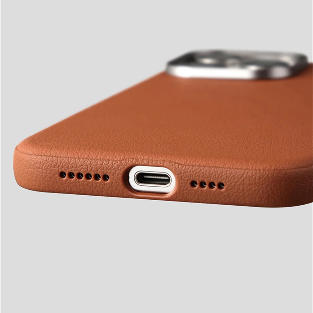 Luxury Business PU Leather Magnetic Case For iPhones