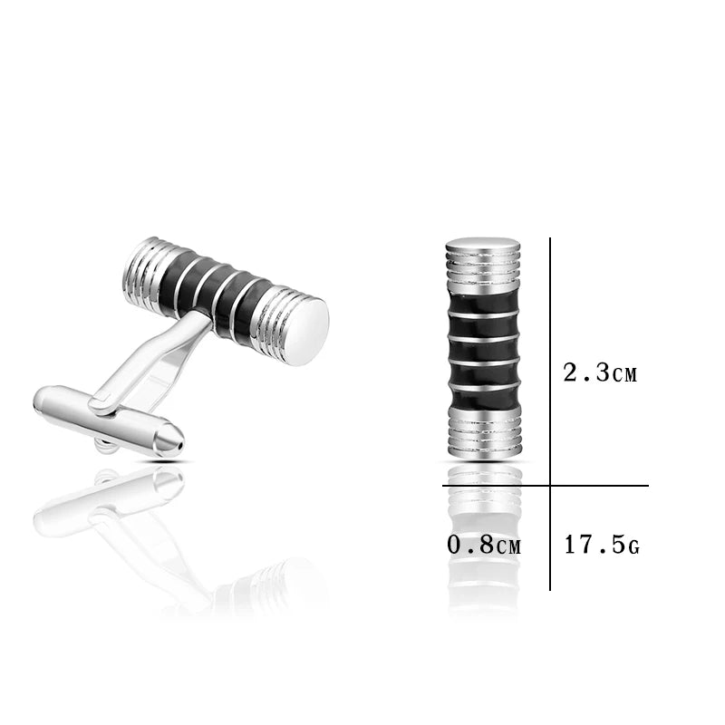 Brass Thread Cylinder Cufflinks