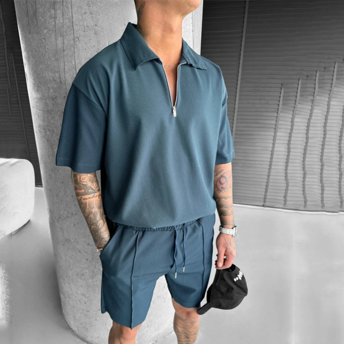 Spring Summer Suit Shorts and Shirt High Quality Cotton