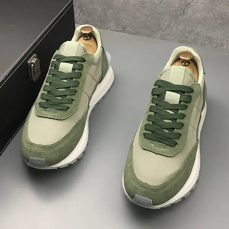 Swiss Style Wedding Party Shoes Vulcanized Breathable Casual Sneakers Round Toe Thick Bottom Business Leisure Walking Loaf V86