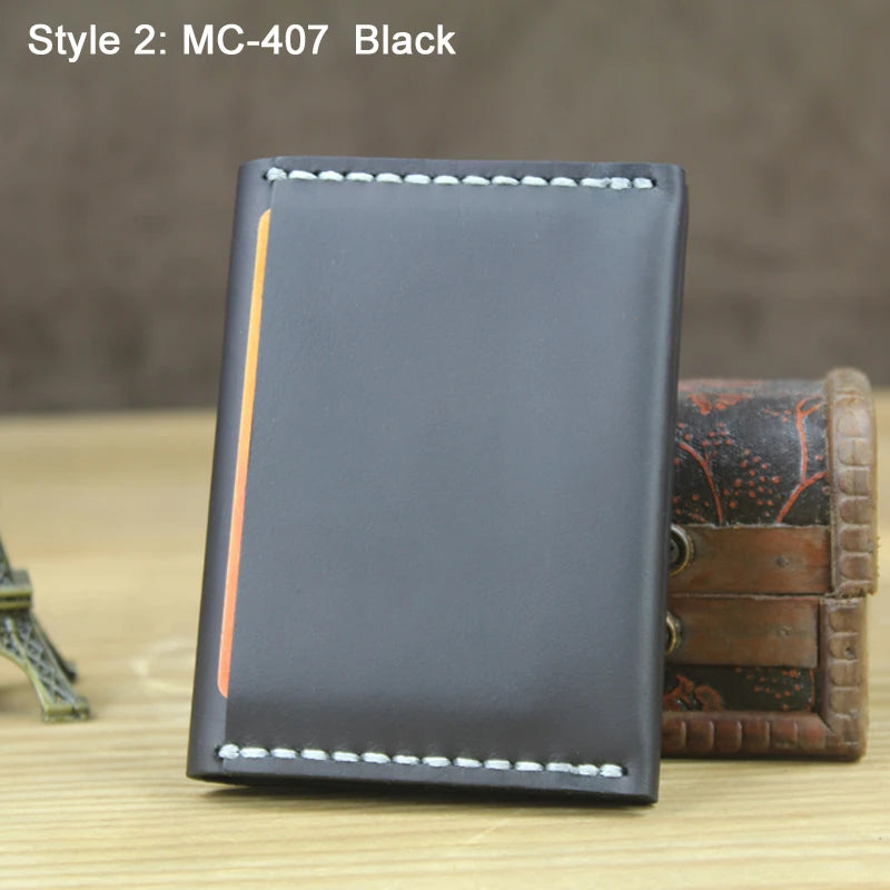 Card Holder Luxury Handmade Genuine Leather Card Wallet Men Credit Card holder Women ID Sleeve Name Card Holder Cowhide Business Card Case