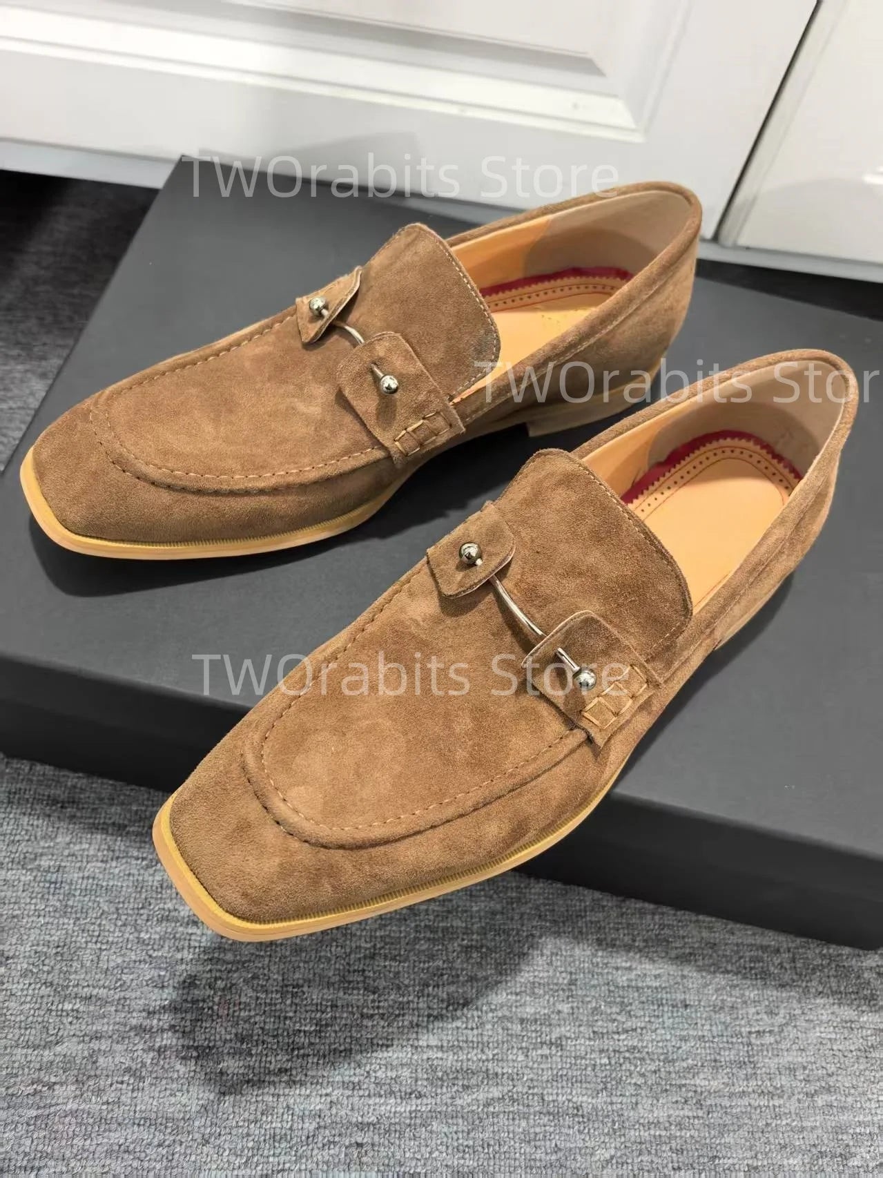 Buckle Loafer Suede Oxford Shoes