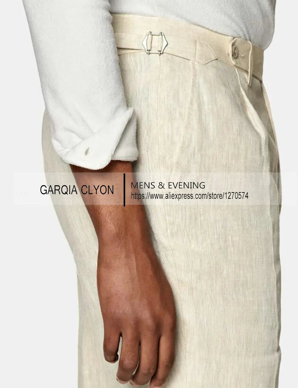 Set Linen Men's Suits With Belt Tuxedo Summer Casual Style
