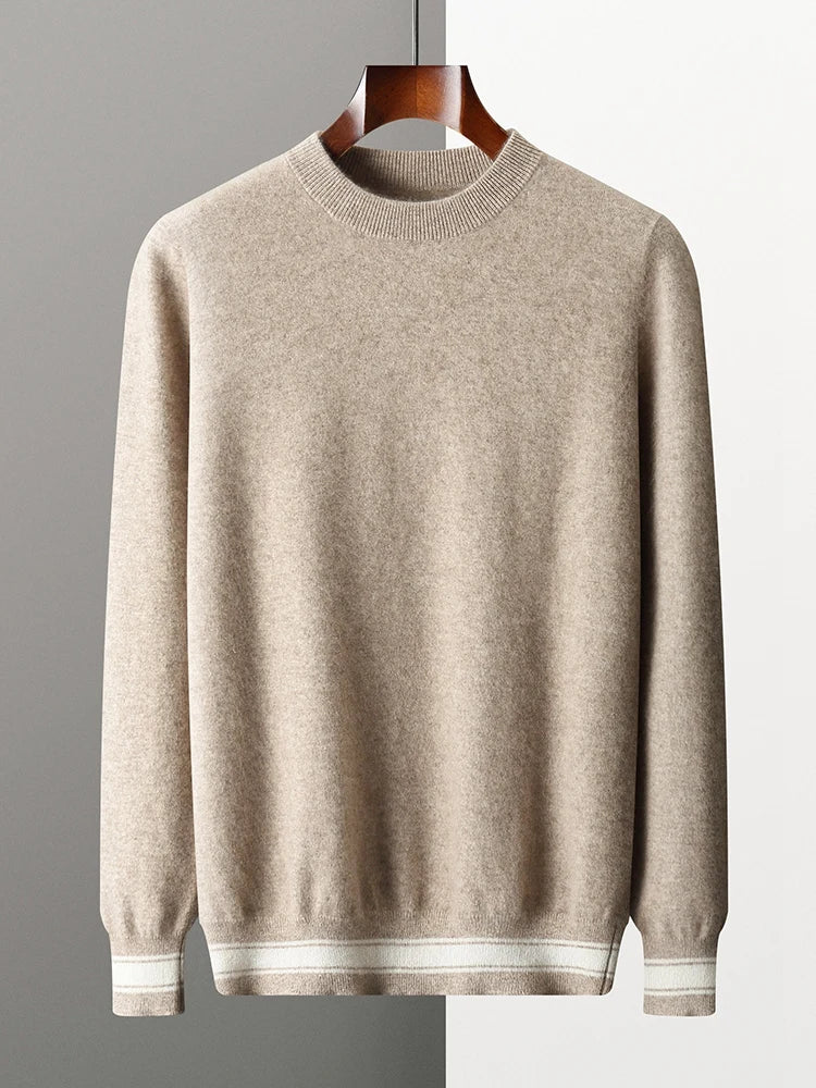 100% Cashmere Sweater Suit O Neck Pullover Casual Pants Luxury Soft Knitwear Autumn Winter Thick Warm Clothing