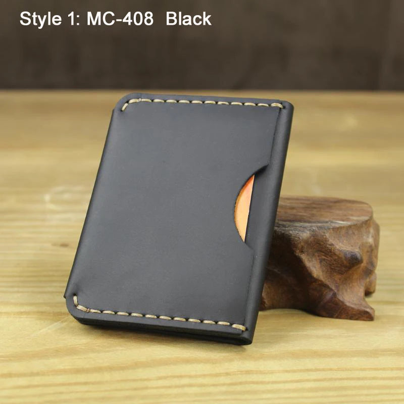 Card Holder Luxury Handmade Genuine Leather Card Wallet Men Credit Card holder Women ID Sleeve Name Card Holder Cowhide Business Card Case