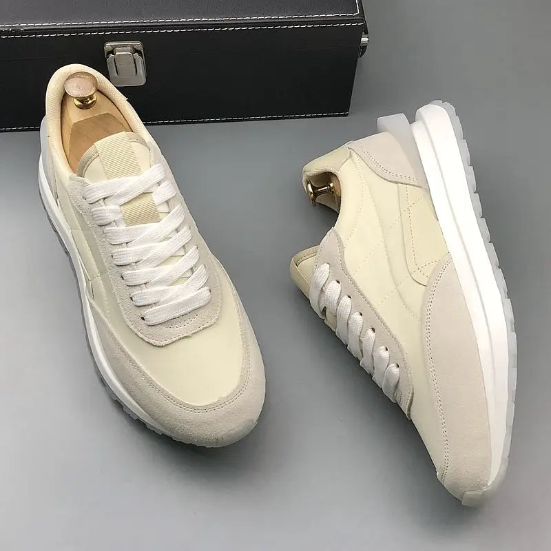 Swiss Style Wedding Party Shoes Vulcanized Breathable Casual Sneakers Round Toe Thick Bottom Business Leisure Walking Loaf V86