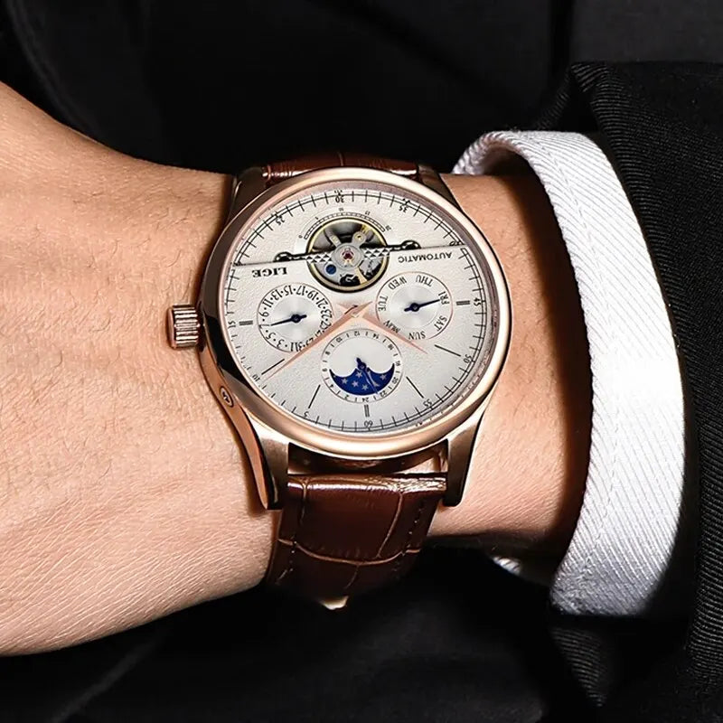 Automatic Watch Tourbillon Genuine Leather