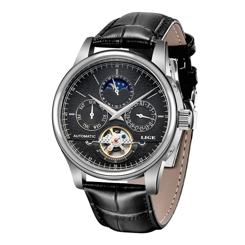 Automatic Watch Tourbillon Genuine Leather