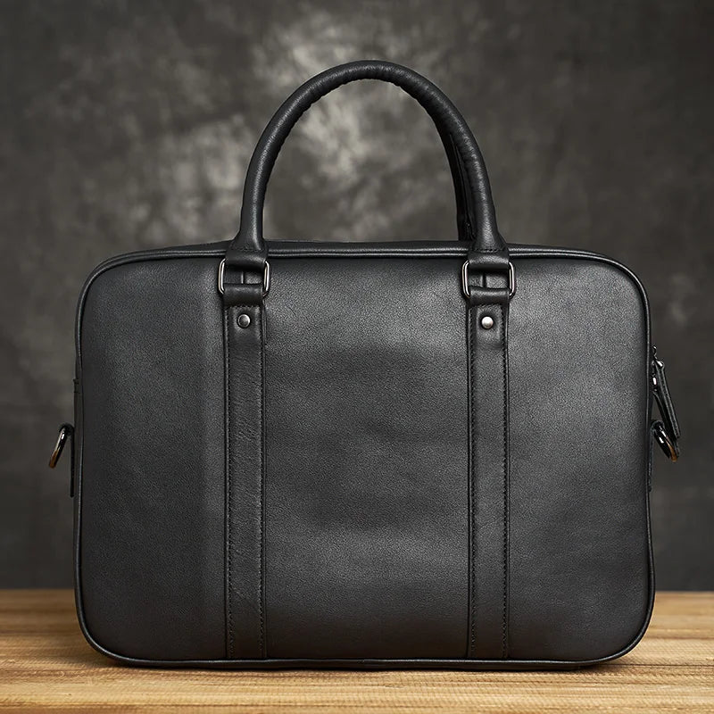 Genuine Leather Business Men's Briefcase Laptop Bag