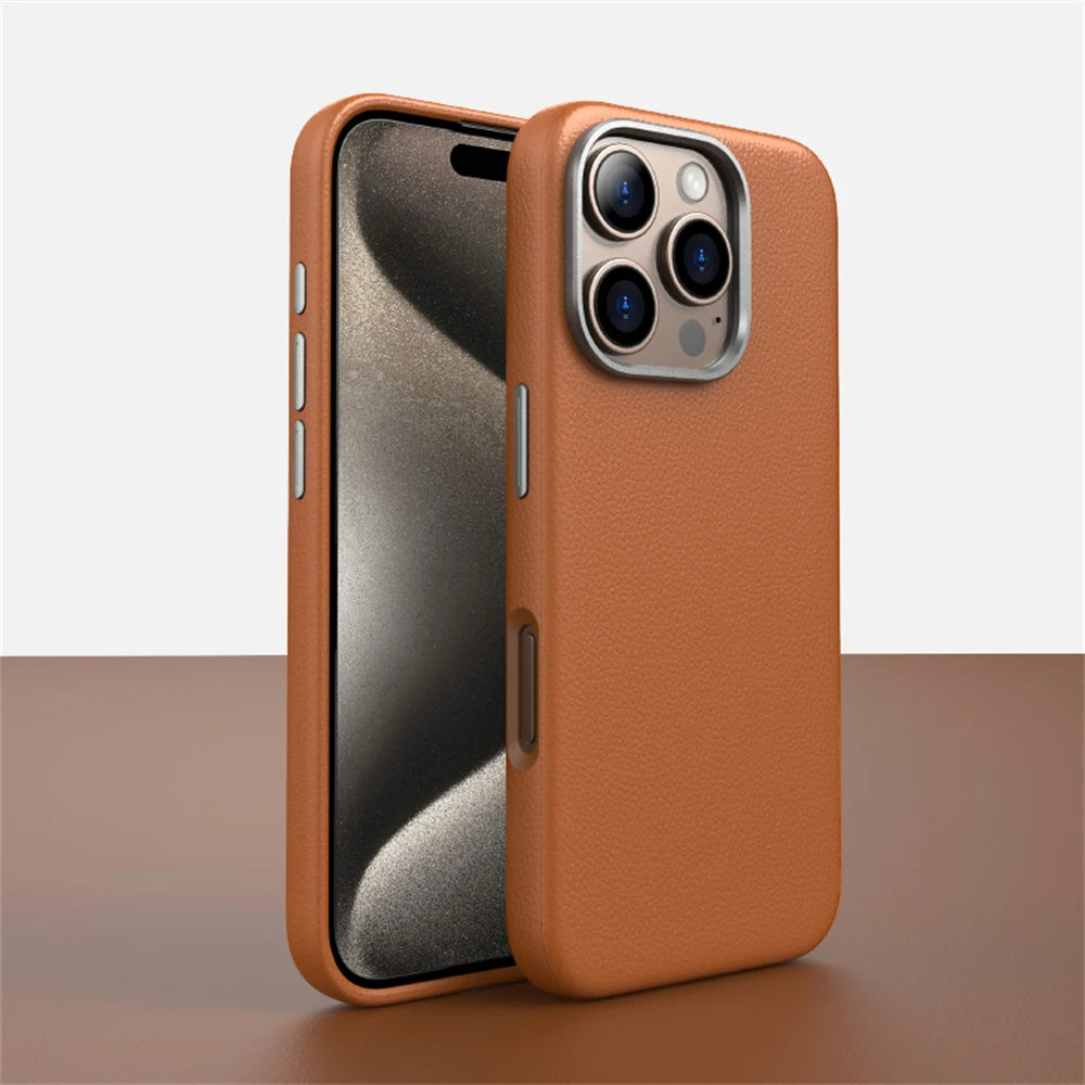 Luxury Business PU Leather Magnetic Case For iPhones
