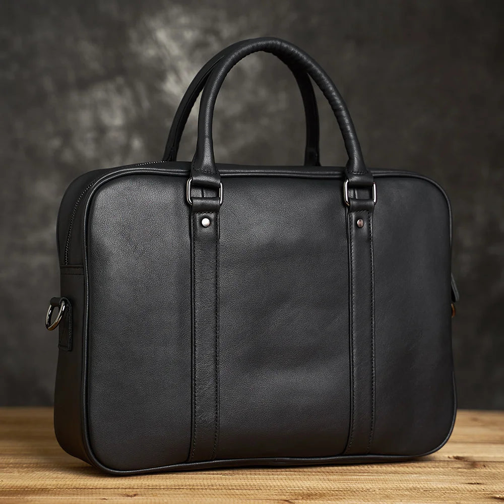 Genuine Leather Business Men's Briefcase Laptop Bag