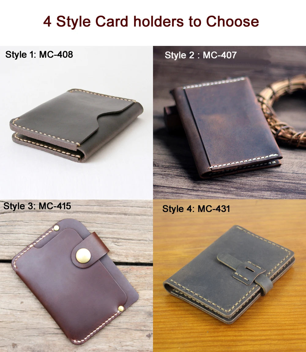 Card Holder Luxury Handmade Genuine Leather Card Wallet Men Credit Card holder Women ID Sleeve Name Card Holder Cowhide Business Card Case
