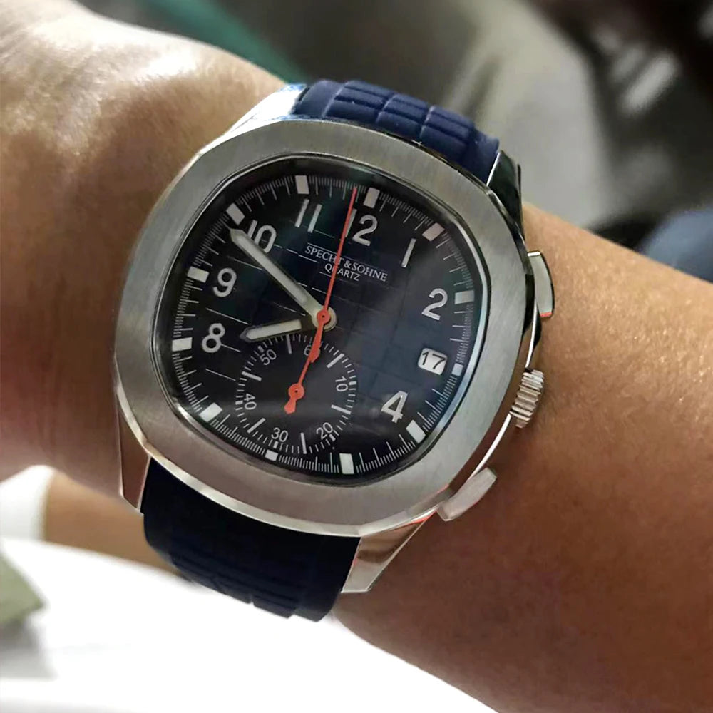 Chronograph Sports Watches For Men Orange Top Brand Luxury Rubber Wrist Watch Fashion Chronograph Wristwatch Relogio Masculino