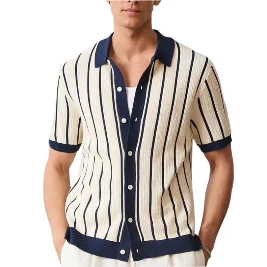 Summer New Striped Knitted Shirt
