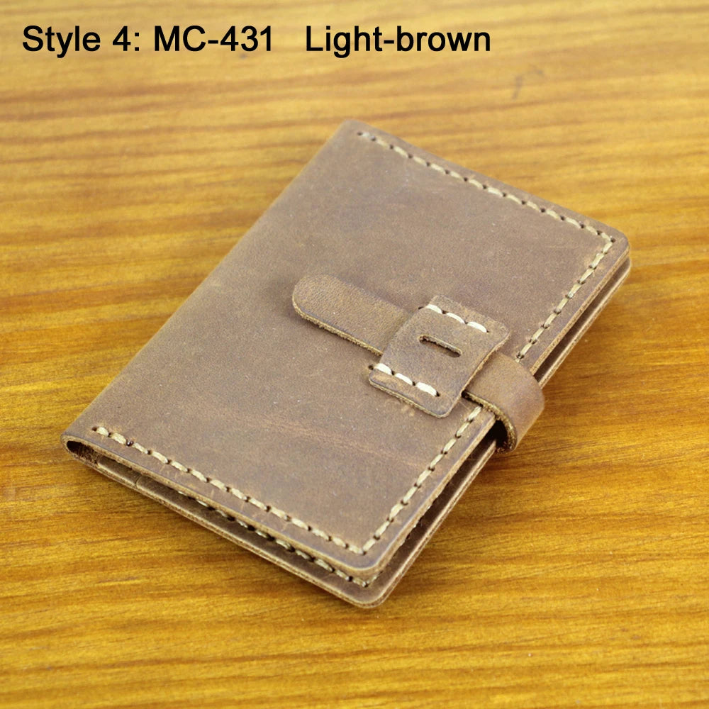 Card Holder Luxury Handmade Genuine Leather Card Wallet Men Credit Card holder Women ID Sleeve Name Card Holder Cowhide Business Card Case
