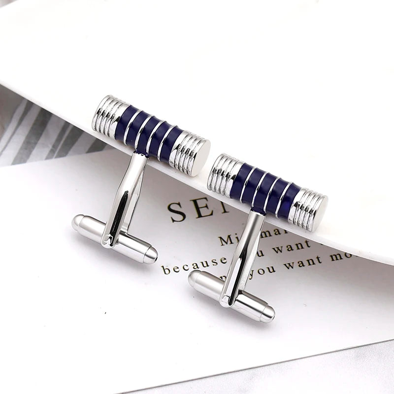 Brass Thread Cylinder Cufflinks