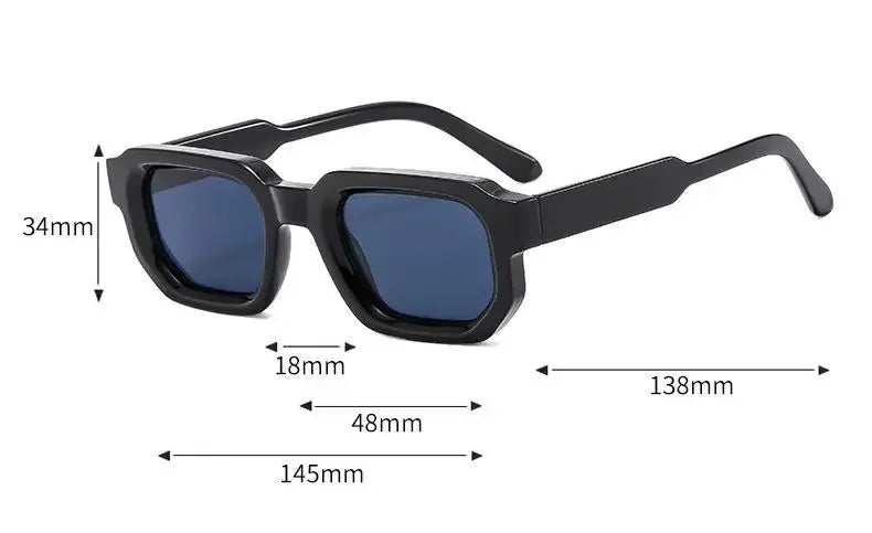 Vintage Rectangle Frame Sunglasses Fashion Retro Sun Glasses