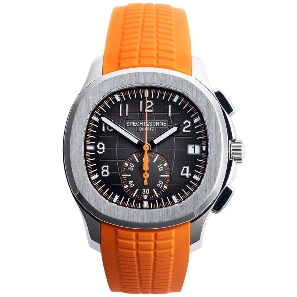 Chronograph Sports Watches For Men Orange Top Brand Luxury Rubber Wrist Watch Fashion Chronograph Wristwatch Relogio Masculino